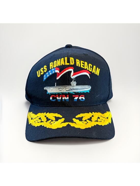 Navy Command Caps Other - Vintage USS Ronald Reagan CVN 76 Mens Navy Embroidered SnapBack Hat Made in USA